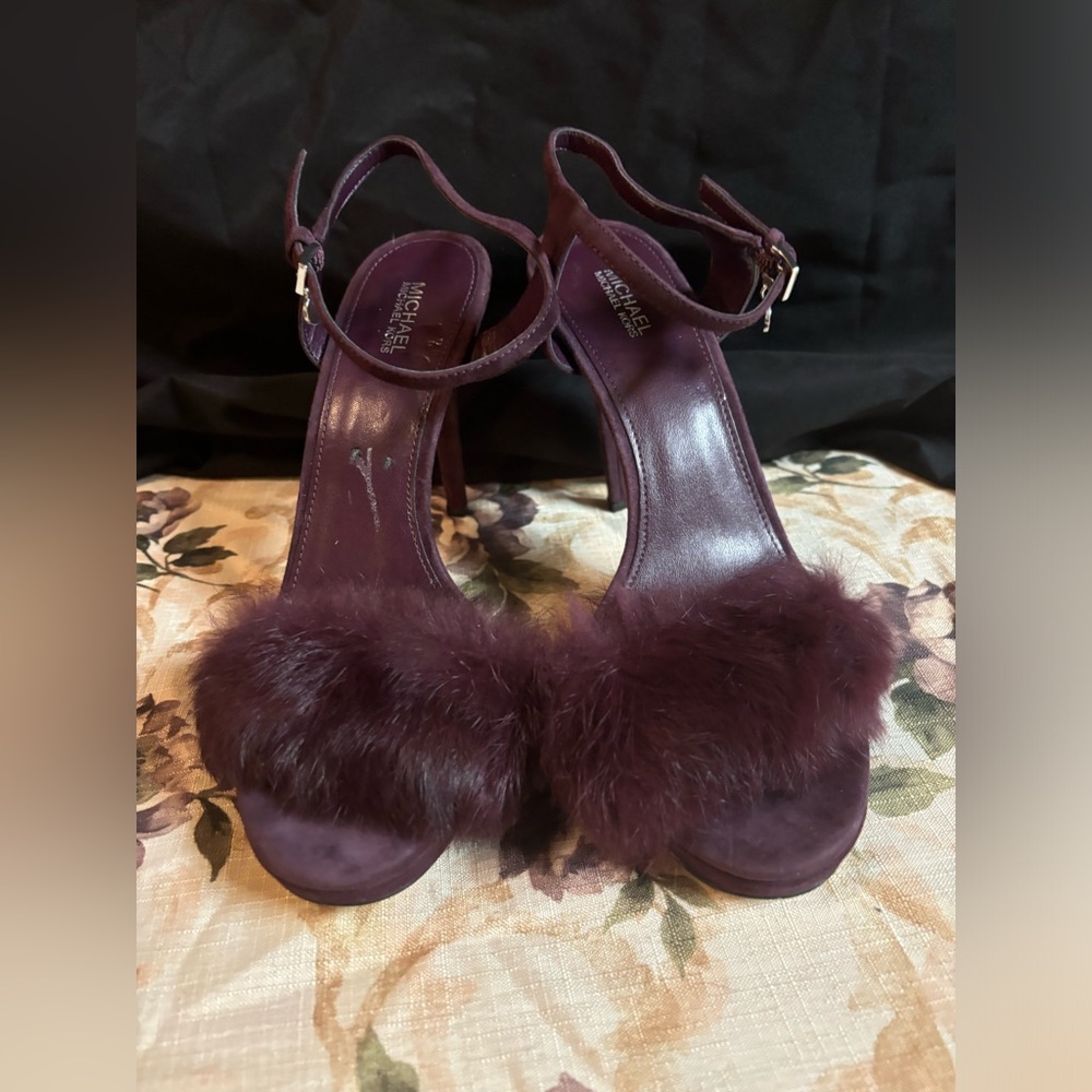 Michael Kors suede leather “Faye” platform sandal burgundy. Brand new. Size 9M